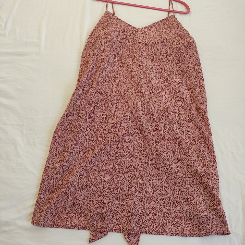 Joe Fresh Red Paisley Dress. Bow Tie On Back. Size XL Tall
